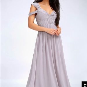 Lulu’s Make Me Move Gown, Light Grey M